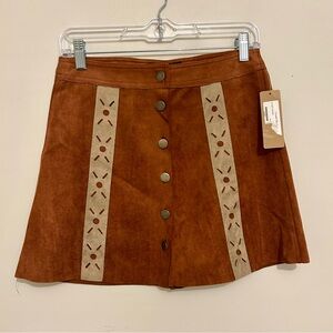 Anna Grace Lizard Thicket Button Front Boho Festival Skirt Sz S Small nwt